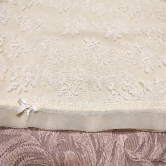🔸💛🔸Divine Vintage 50's Buttercup Yellow Floral Lace & Satin Bow Slip - S/M - Picture 10 of 16